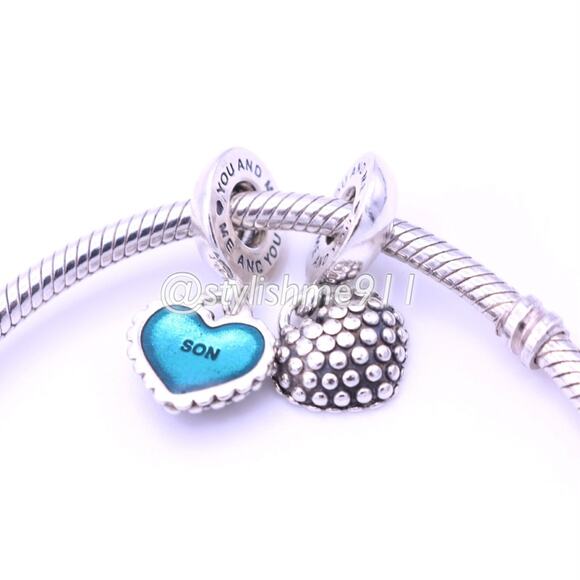 Authentic PANDORA Retired Piece of My Heart Mother / Son Charms - Picture 5 of 11